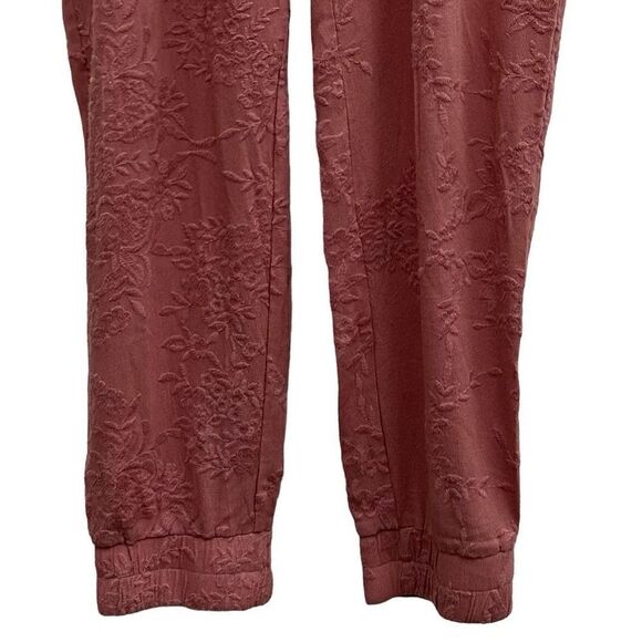 Anthropologie Saturday Sunday Joggers Size Small Embroidered Rose Elastic Waist - Picture 3 of 9